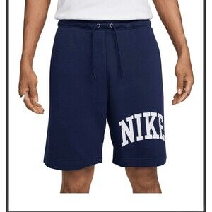 Nike Men’s Sweat Shorts Size L – Navy Blue, Embroidered Logo, NWT